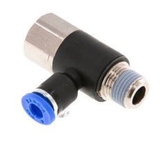 4mm x R1/8'' Winkel-Steckverschraubung mit Außen-Innengewinde Messing/PA 66 NBR drehbar [2 Stück]