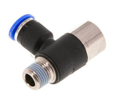 6mm x R1/8'' Winkel-Steckverschraubung mit Außen-Innengewinde Messing/PA 66 NBR drehbar [2 Stück]