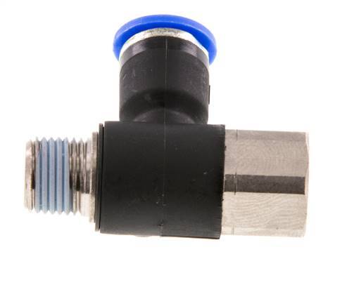 6mm x R1/8'' Winkel-Steckverschraubung mit Außen-Innengewinde Messing/PA 66 NBR drehbar [2 Stück]