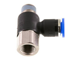 6mm x R1/8'' Winkel-Steckverschraubung mit Außen-Innengewinde Messing/PA 66 NBR drehbar [2 Stück]