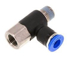 6mm x R1/8'' Winkel-Steckverschraubung mit Außen-Innengewinde Messing/PA 66 NBR drehbar [2 Stück]