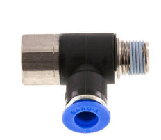 6mm x R1/8'' Winkel-Steckverschraubung mit Außen-Innengewinde Messing/PA 66 NBR drehbar [2 Stück]