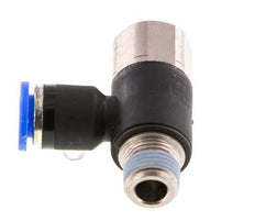 6mm x R1/8'' Winkel-Steckverschraubung mit Außen-Innengewinde Messing/PA 66 NBR drehbar [2 Stück]