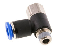 8mm x R1/8'' Winkel-Steckverschraubung mit Außen-Innengewinde Messing/PA 66 NBR drehbar [2 Stück]