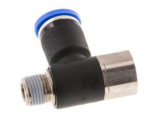 8mm x R1/8'' Winkel-Steckverschraubung mit Außen-Innengewinde Messing/PA 66 NBR drehbar [2 Stück]