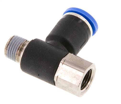 8mm x R1/8'' Winkel-Steckverschraubung mit Außen-Innengewinde Messing/PA 66 NBR drehbar [2 Stück]