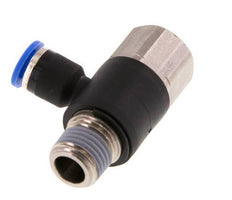 6mm x R1/4'' Winkel-Steckverschraubung mit Außen-Innengewinde Messing/PA 66 NBR drehbar [2 Stück]