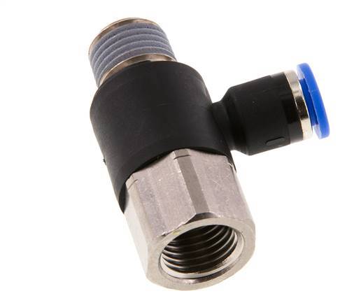 6mm x R1/4'' Winkel-Steckverschraubung mit Außen-Innengewinde Messing/PA 66 NBR drehbar [2 Stück]