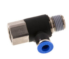 6mm x R1/4'' Winkel-Steckverschraubung mit Außen-Innengewinde Messing/PA 66 NBR drehbar [2 Stück]