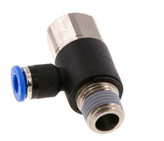 6mm x R1/4'' Winkel-Steckverschraubung mit Außen-Innengewinde Messing/PA 66 NBR drehbar [2 Stück]
