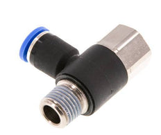 8mm x R1/4'' Winkel-Steckverschraubung mit Außen-Innengewinde Messing/PA 66 NBR drehbar [2 Stück]