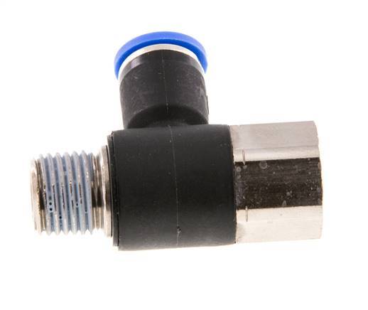 8mm x R1/4'' Winkel-Steckverschraubung mit Außen-Innengewinde Messing/PA 66 NBR drehbar [2 Stück]