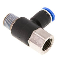 8mm x R1/4'' Winkel-Steckverschraubung mit Außen-Innengewinde Messing/PA 66 NBR drehbar [2 Stück]