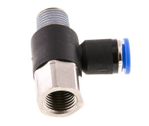 8mm x R1/4'' Winkel-Steckverschraubung mit Außen-Innengewinde Messing/PA 66 NBR drehbar [2 Stück]