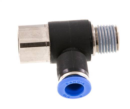 8mm x R1/4'' Winkel-Steckverschraubung mit Außen-Innengewinde Messing/PA 66 NBR drehbar [2 Stück]