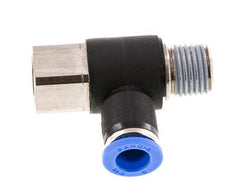 8mm x R1/4'' Winkel-Steckverschraubung mit Außen-Innengewinde Messing/PA 66 NBR drehbar [2 Stück]