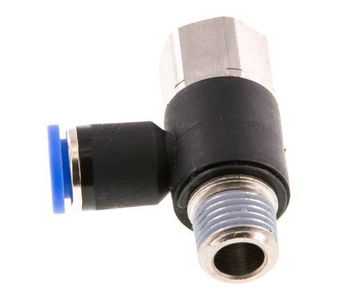 8mm x R1/4'' Winkel-Steckverschraubung mit Außen-Innengewinde Messing/PA 66 NBR drehbar [2 Stück]