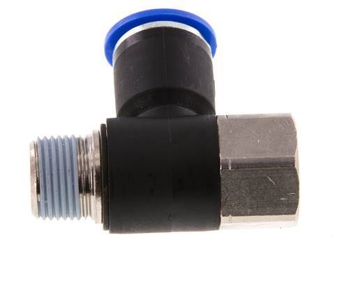 12mm x R3/8'' Winkel-Steckverschraubung mit Außen-Innengewinde Messing/PA 66 NBR drehbar