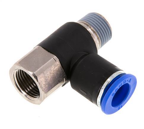 12mm x R3/8'' Winkel-Steckverschraubung mit Außen-Innengewinde Messing/PA 66 NBR drehbar