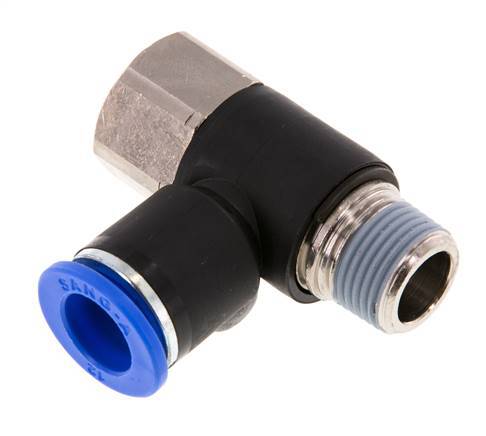 12mm x R3/8'' Winkel-Steckverschraubung mit Außen-Innengewinde Messing/PA 66 NBR drehbar