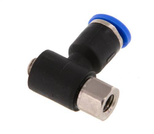 3mm x M 5 Winkel-Steckverschraubung mit Außen-Innengewinde Messing/PA 66 NBR [2 Stück]
