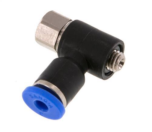 3mm x M 5 Winkel-Steckverschraubung mit Außen-Innengewinde Messing/PA 66 NBR [2 Stück]