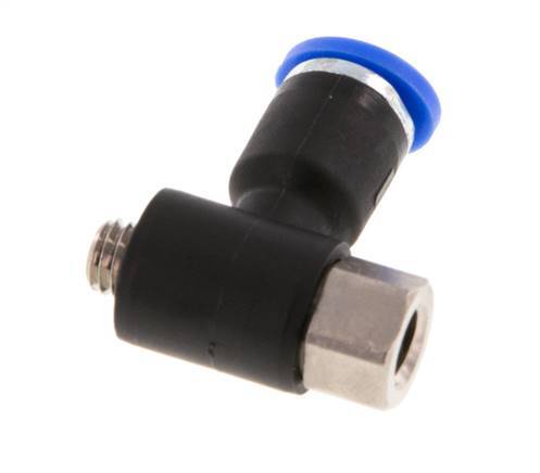 4mm x M 5 Winkel-Steckverschraubung mit Außen-Innengewinde Messing/PA 66 NBR [2 Stück]