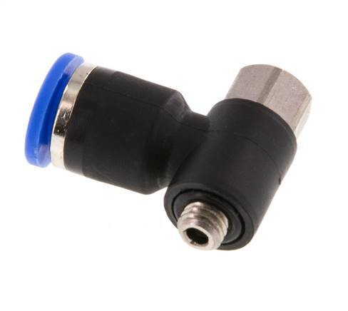 6mm x M 5 Winkel-Steckverschraubung mit Außen-Innengewinde Messing/PA 66 NBR [2 Stück]
