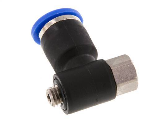6mm x M 5 Winkel-Steckverschraubung mit Außen-Innengewinde Messing/PA 66 NBR [2 Stück]