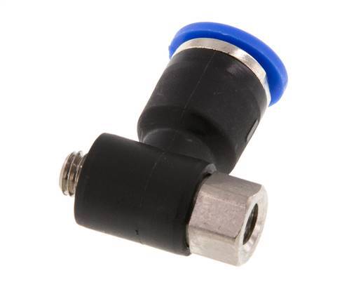 6mm x M 5 Winkel-Steckverschraubung mit Außen-Innengewinde Messing/PA 66 NBR [2 Stück]