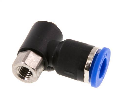 6mm x M 5 Winkel-Steckverschraubung mit Außen-Innengewinde Messing/PA 66 NBR [2 Stück]