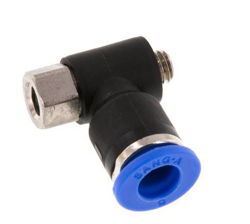 6mm x M 5 Winkel-Steckverschraubung mit Außen-Innengewinde Messing/PA 66 NBR [2 Stück]