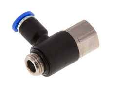 4mm x G1/8'' Elbow Push-in Fitting with Male-Female Threads Brass/PA 66 NBR [2 Pieces]