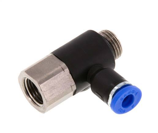 4mm x G1/8'' Winkel-Steckverschraubung mit Außen-Innengewinde Messing/PA 66 NBR [2 Stück]