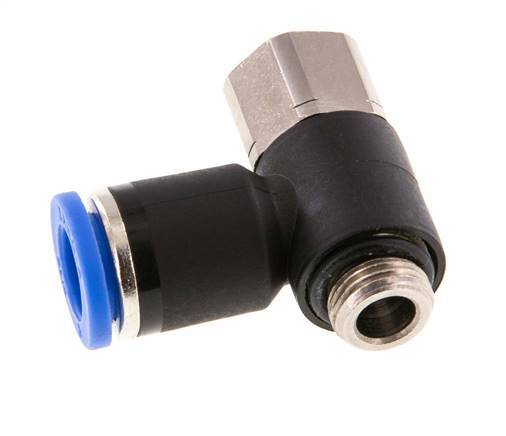 8mm x G1/8'' Elbow Push-in Fitting with Male-Female Threads Brass/PA 66 NBR [2 Pieces]