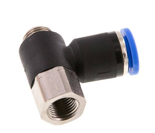 8mm x G1/8'' Winkel-Steckverschraubung mit Außen-Innengewinde Messing/PA 66 NBR [2 Stück]