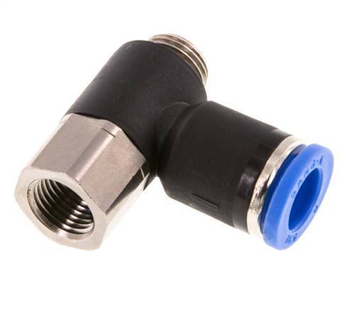 8mm x G1/8'' Winkel-Steckverschraubung mit Außen-Innengewinde Messing/PA 66 NBR [2 Stück]