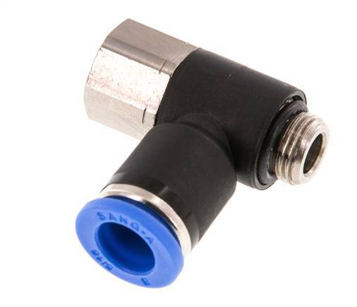 8mm x G1/8'' Winkel-Steckverschraubung mit Außen-Innengewinde Messing/PA 66 NBR [2 Stück]