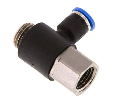 6mm x G1/4'' Winkel-Steckverschraubung mit Außen-Innengewinde Messing/PA 66 NBR [2 Stück]