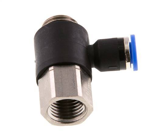 6mm x G1/4'' Winkel-Steckverschraubung mit Außen-Innengewinde Messing/PA 66 NBR [2 Stück]