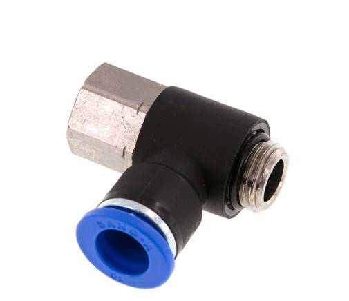 10mm x G1/4'' Winkel-Steckverschraubung mit Außen-Innengewinde Messing/PA 66 NBR [2 Stück]