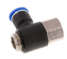 10mm x G3/8'' Elbow Push-in Fitting with Male-Female Threads Brass/PA 66 NBR