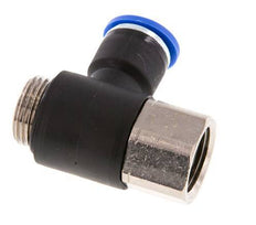 10mm x G3/8'' Elbow Push-in Fitting with Male-Female Threads Brass/PA 66 NBR