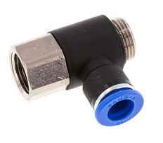 10mm x G3/8'' Elbow Push-in Fitting with Male-Female Threads Brass/PA 66 NBR