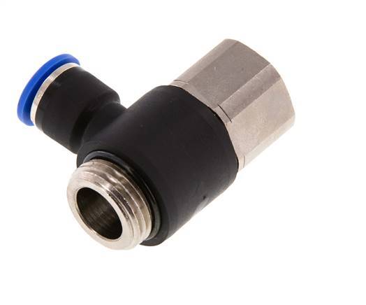 10mm x G1/2'' Elbow Push-in Fitting with Male-Female Threads Brass/PA 66 NBR
