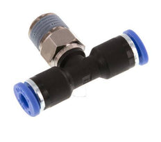 4mm x R1/8'' Inline T-Steckverschraubung mit Außengewinde Messing/PA 66 NBR drehbar [2 Stück]
