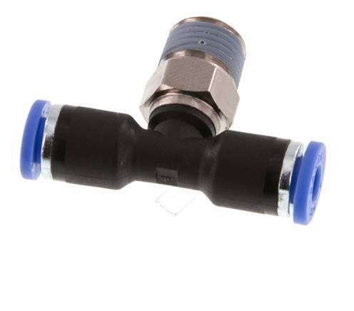 4mm x R1/8'' Inline T-Steckverschraubung mit Außengewinde Messing/PA 66 NBR drehbar [2 Stück]