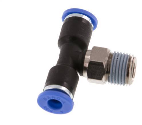 4mm x R1/8'' Inline T-Steckverschraubung mit Außengewinde Messing/PA 66 NBR drehbar [2 Stück]