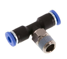 4mm x R1/8'' Inline T-Steckverschraubung mit Außengewinde Messing/PA 66 NBR drehbar [2 Stück]