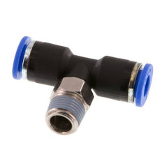 6mm x R1/8'' Inline T-Steckverschraubung mit Außengewinde Messing/PA 66 NBR drehbar [2 Stück]